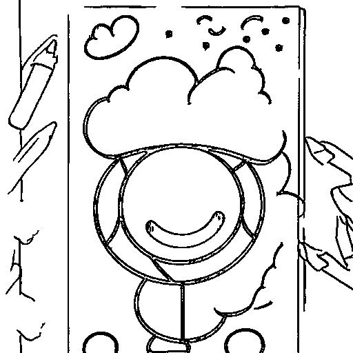A tiny alien waving Coloring Page