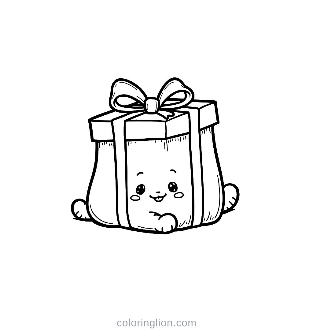 Gift Coloring Page