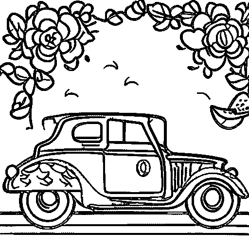 Classic Car Coloring Page