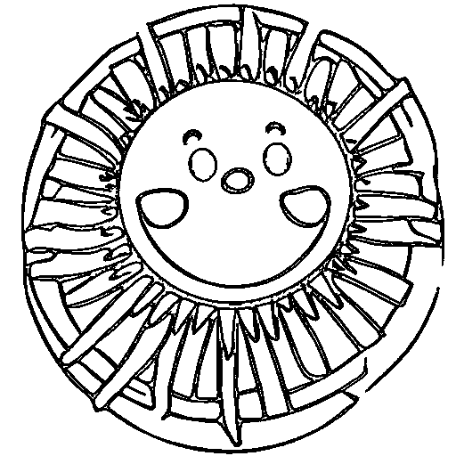 A smiling sun Coloring Page