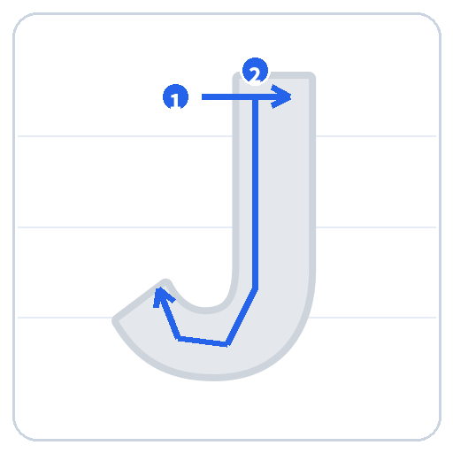 Trace Letter J