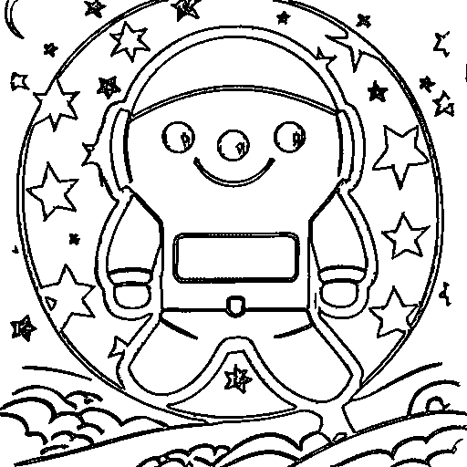 Floating Astronaut Coloring Page