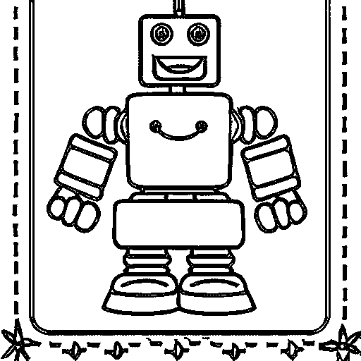 A robot with an antenna Coloring Page