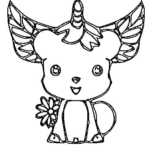 A unicorn with wings Coloring Page