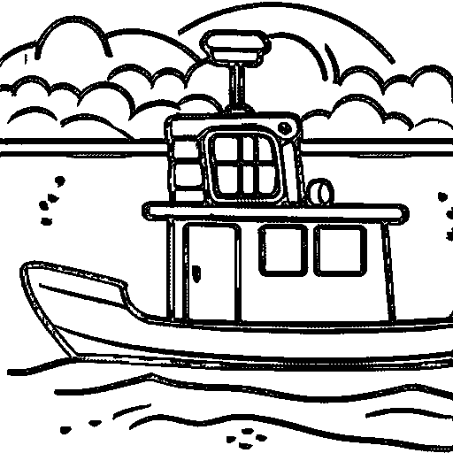 Tugboat Coloring Page