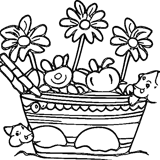 A bucket of crayons Coloring Page