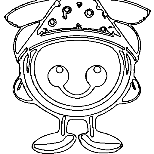 A three-eyed alien Coloring Page