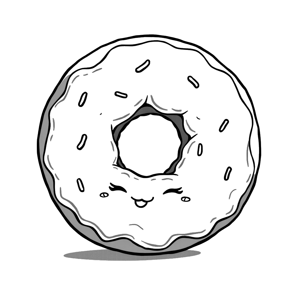 Donut Coloring Page