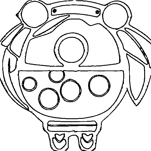 A three-eyed alien Coloring Page