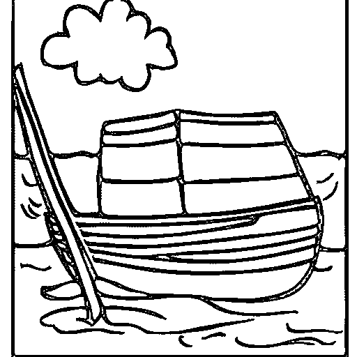 A fishing boat Coloring Page