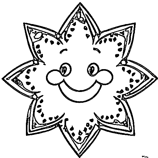 A simple star with numbered areas Coloring Page