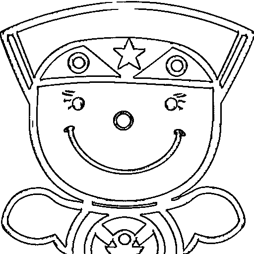 A superhero girl with a star emblem Coloring Page