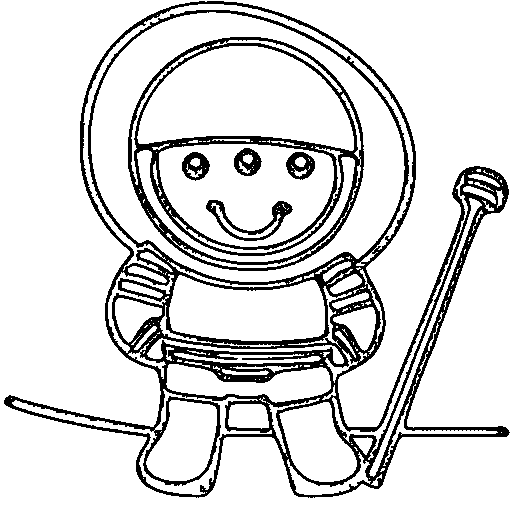 Astronaut with a flag Coloring Page