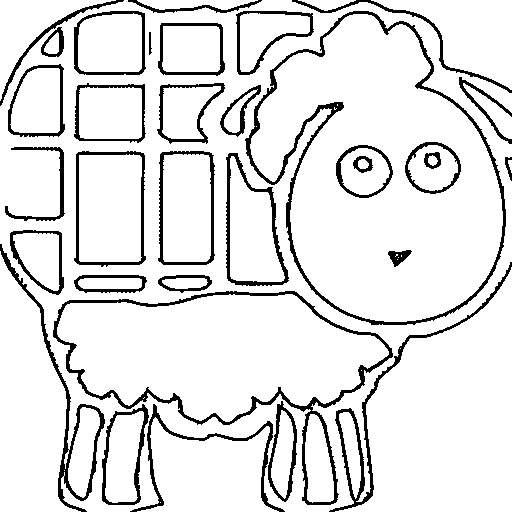 A fluffy sheep Coloring Page