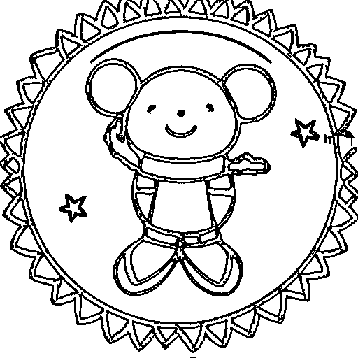 An astronaut waving Coloring Page
