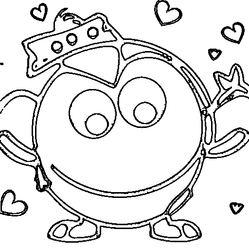 A silly one-eyed monster Coloring Page