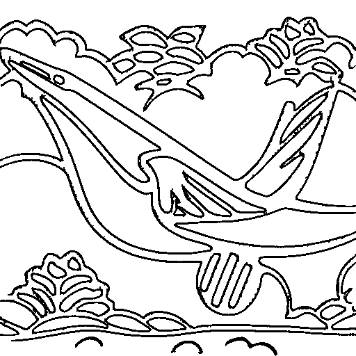 A flying pterodactyl Coloring Page
