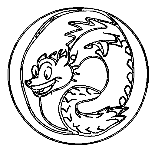 Dragon curled up Coloring Page