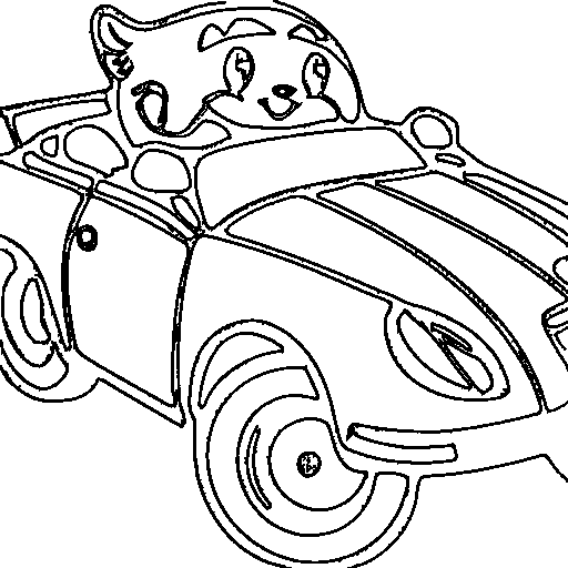 Cartoon race car with a number Coloring Page