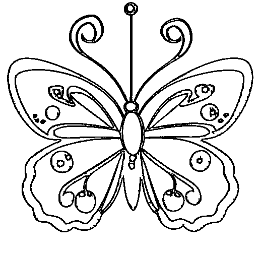 A smiling butterfly Coloring Page