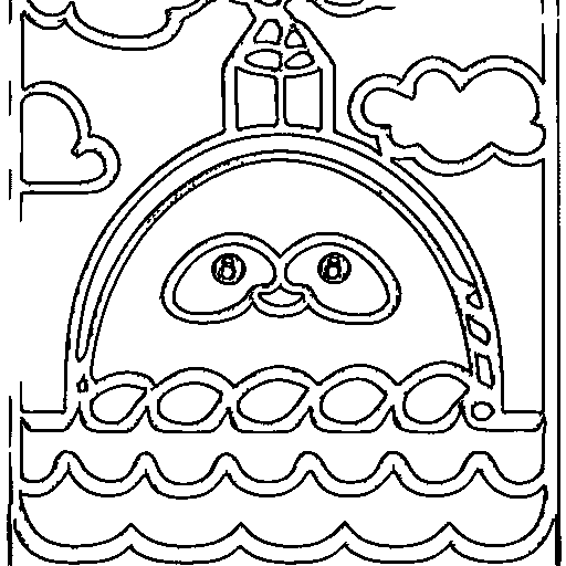 A chubby tugboat Coloring Page