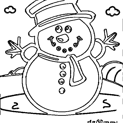 A happy snowman Coloring Page