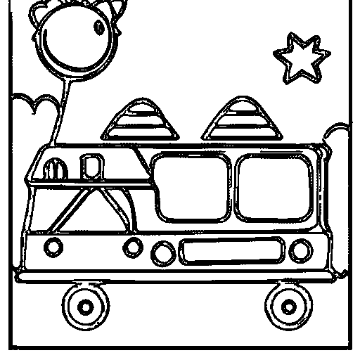 A fire truck with a ladder Coloring Page