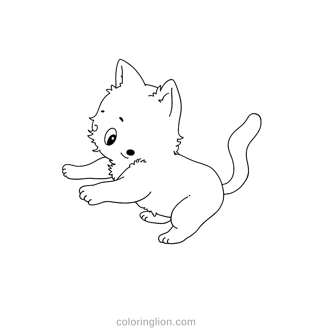 Cat Jump Coloring Page