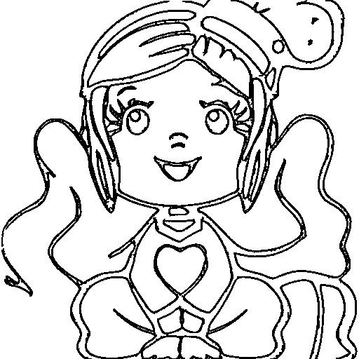 A princess with a magic wand Coloring Page