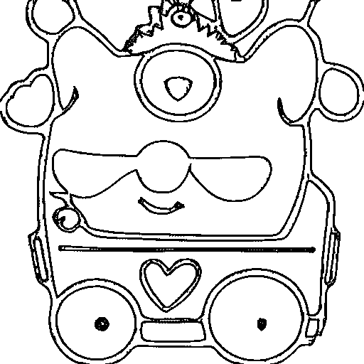 Cartoon race car with a number Coloring Page