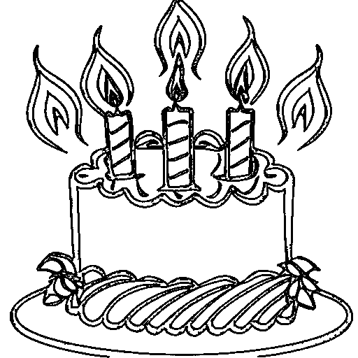 Birthday Cake Coloring Page