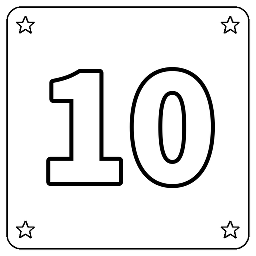 Number 10 Coloring Page