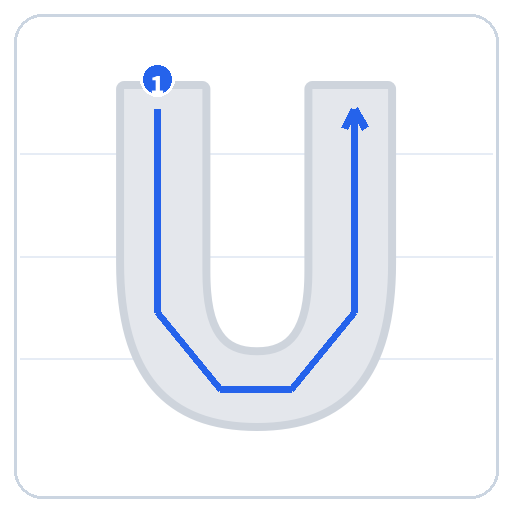 Trace Letter U