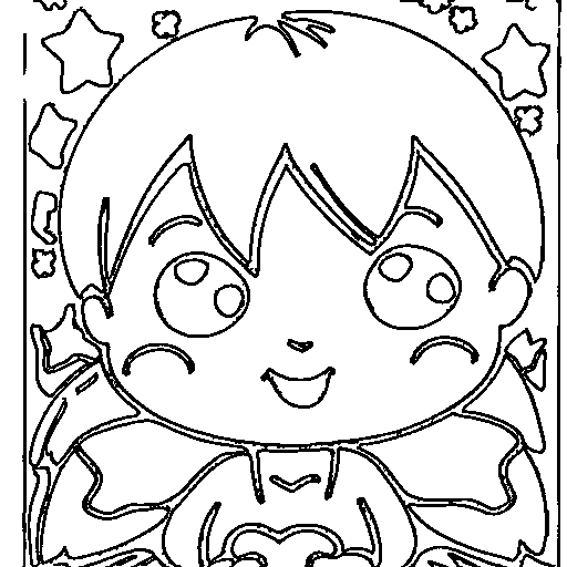 Fairy with a star Coloring Page