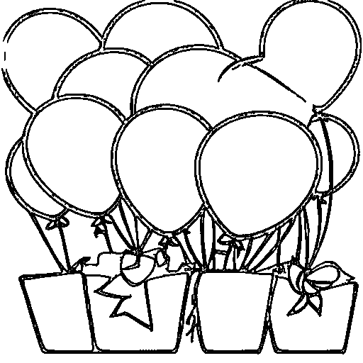 A bunch of balloons Coloring Page