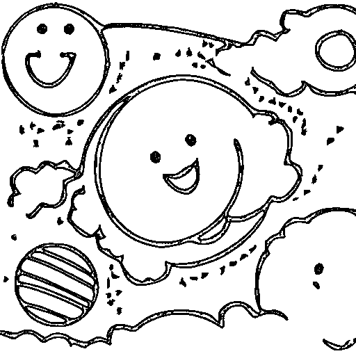 A row of planets Coloring Page