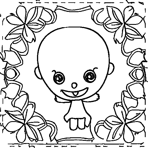 A tiny alien waving Coloring Page