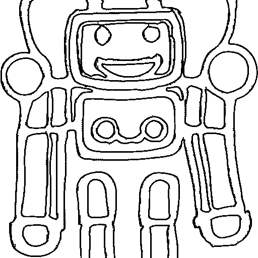 A friendly boxy robot Coloring Page