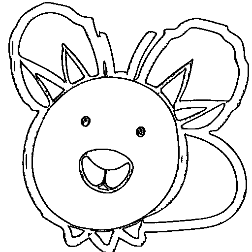 Furry monster with horns Coloring Page