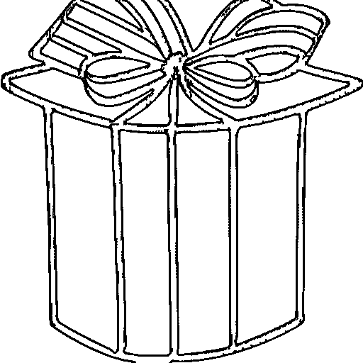 A gift box with a bow Coloring Page