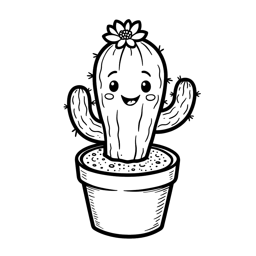 Cactus Coloring Page
