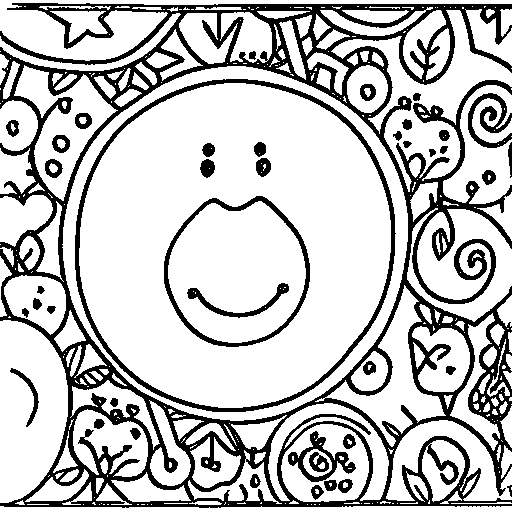 A peach Coloring Page