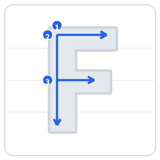 Trace Letter F