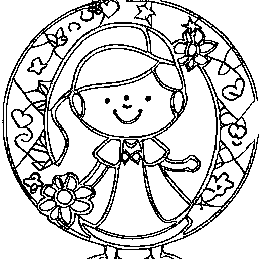 A princess holding flowers Coloring Page