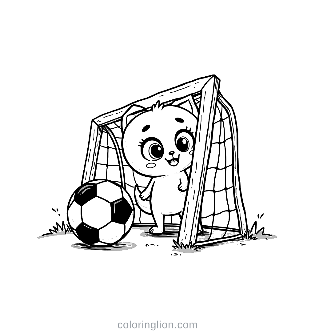 Goal Net Coloring Page
