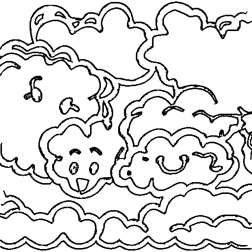 A cloud with a lightning Coloring Page