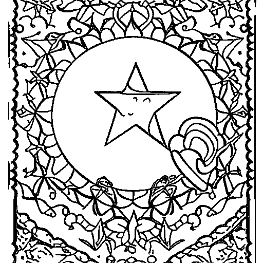 Star and Heart Coloring Page