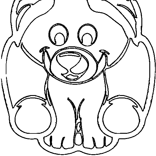 A fluffy puppy dog Coloring Page