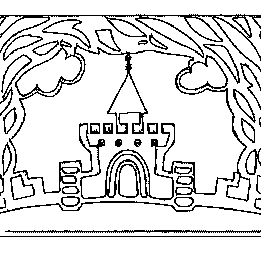 Castle on Hill Coloring Page