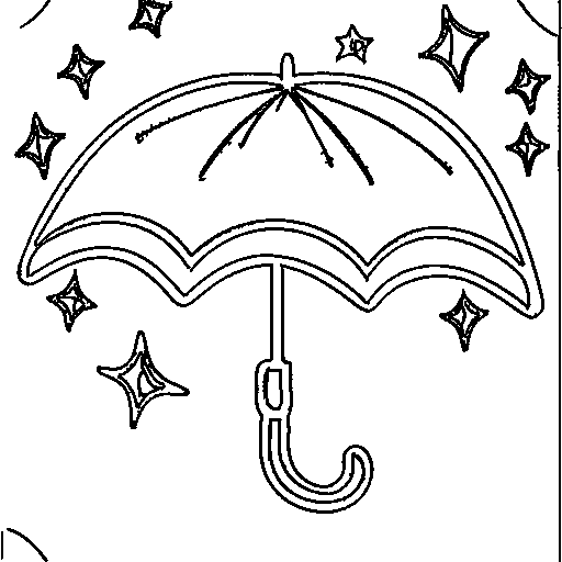 A rainbow umbrella Coloring Page